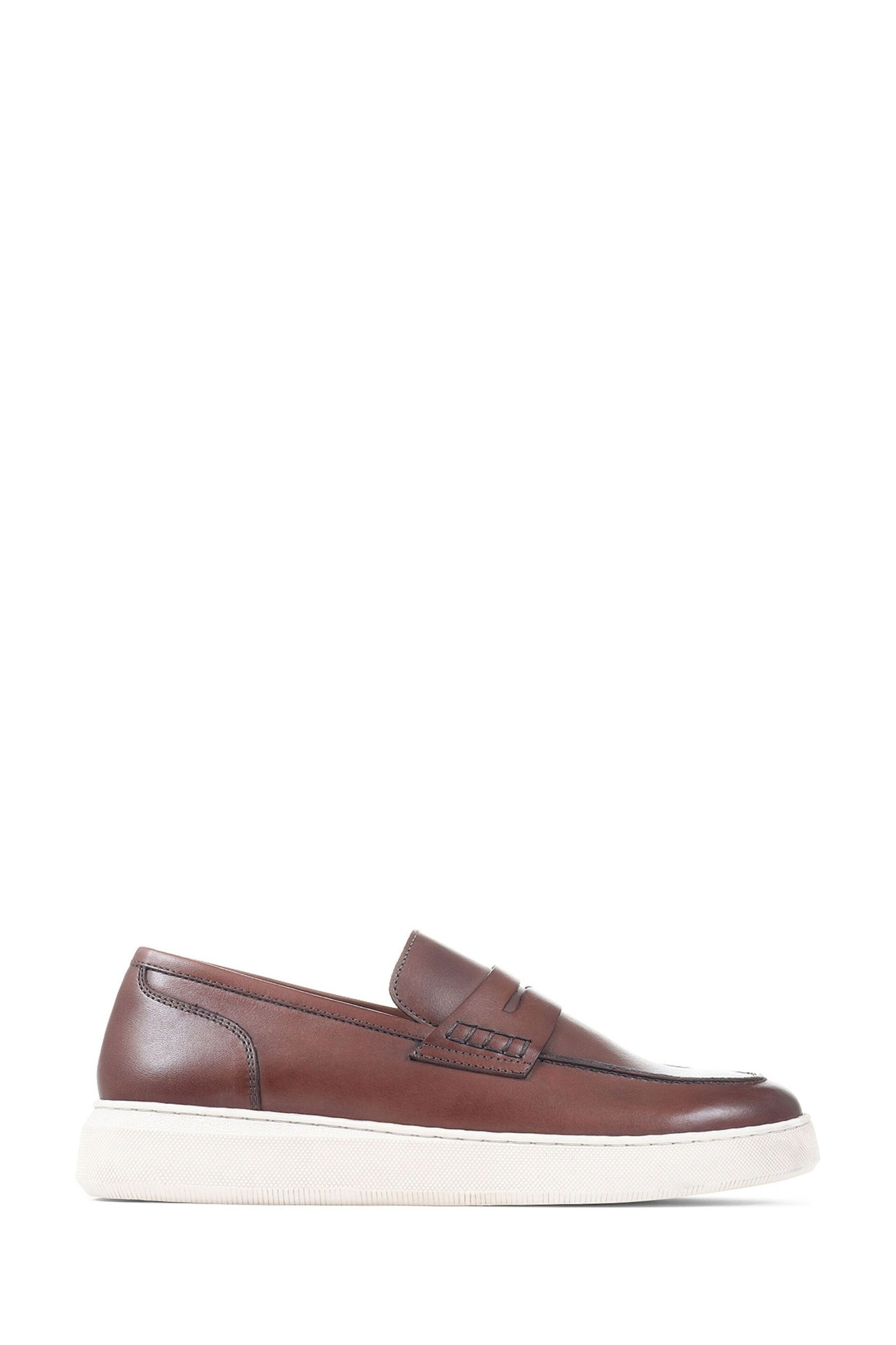 Jones Bootmaker Sal Leather Slip-on Brown Loafers - Image 1 of 5