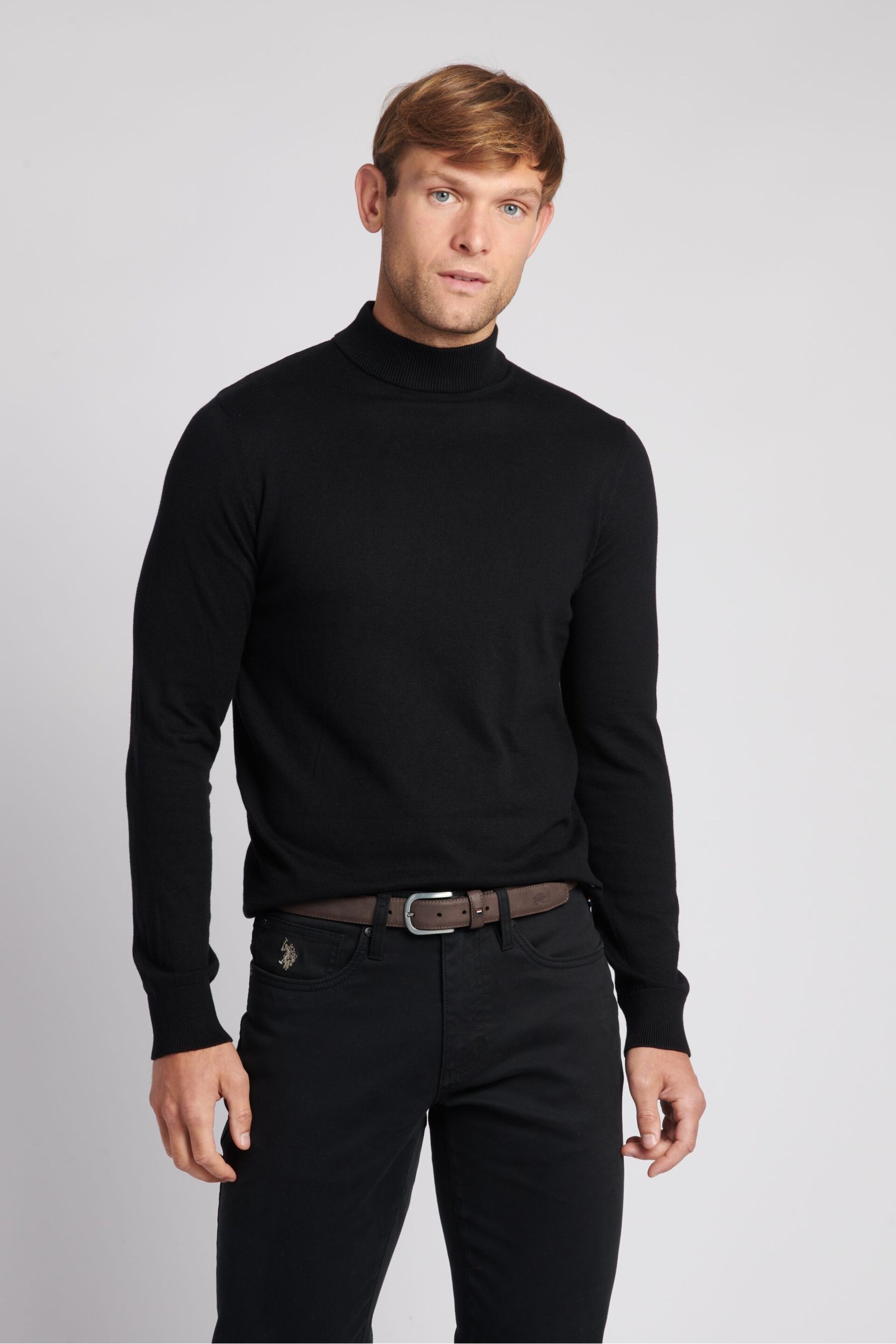 U.S. Polo Assn. Mens Turtleneck Black Jumper - Image 1 of 9