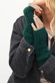 Green Knit Longline Handwarmers - Image 1 of 3