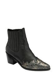 Ravel Black Leather Pull-On Ankle Boots - Image 1 of 6