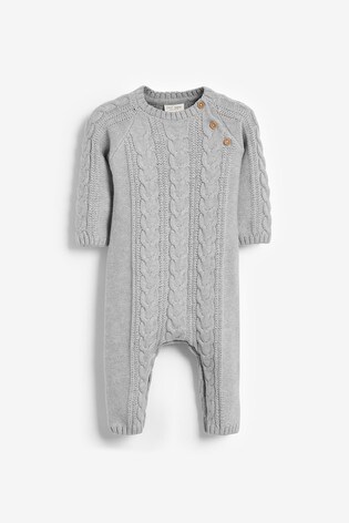 Grey knitted romper