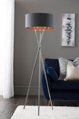 Rico Tripod Floor Lamp From The Next Uk Rico Tripod Floor Lamp From The Next Uk, Navy And Copper Floor Lamp Shade