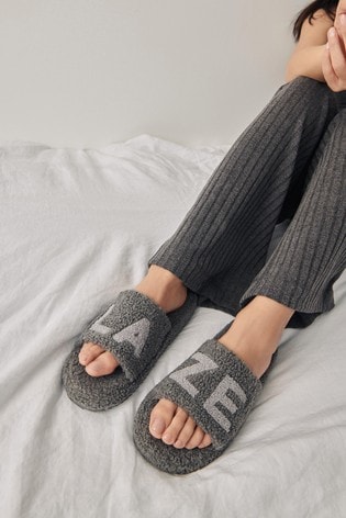 borg slider slippers