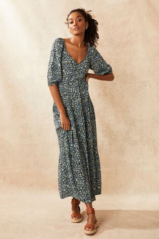 Floral boho maxi dress clearance
