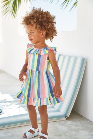 Bright Rainbow Stripe Dress (3mths-7yrs 