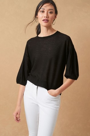 black linen jumper