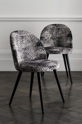 Opulent Velvet Leopard Set of 2 With Black Legs