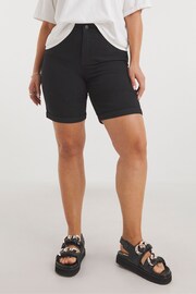 Simply Be Black 24/7 Mid Shorts - Image 1 of 4