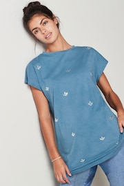 Blue Short Sleeve Gem Diamanté T-Shirt - Image 1 of 6