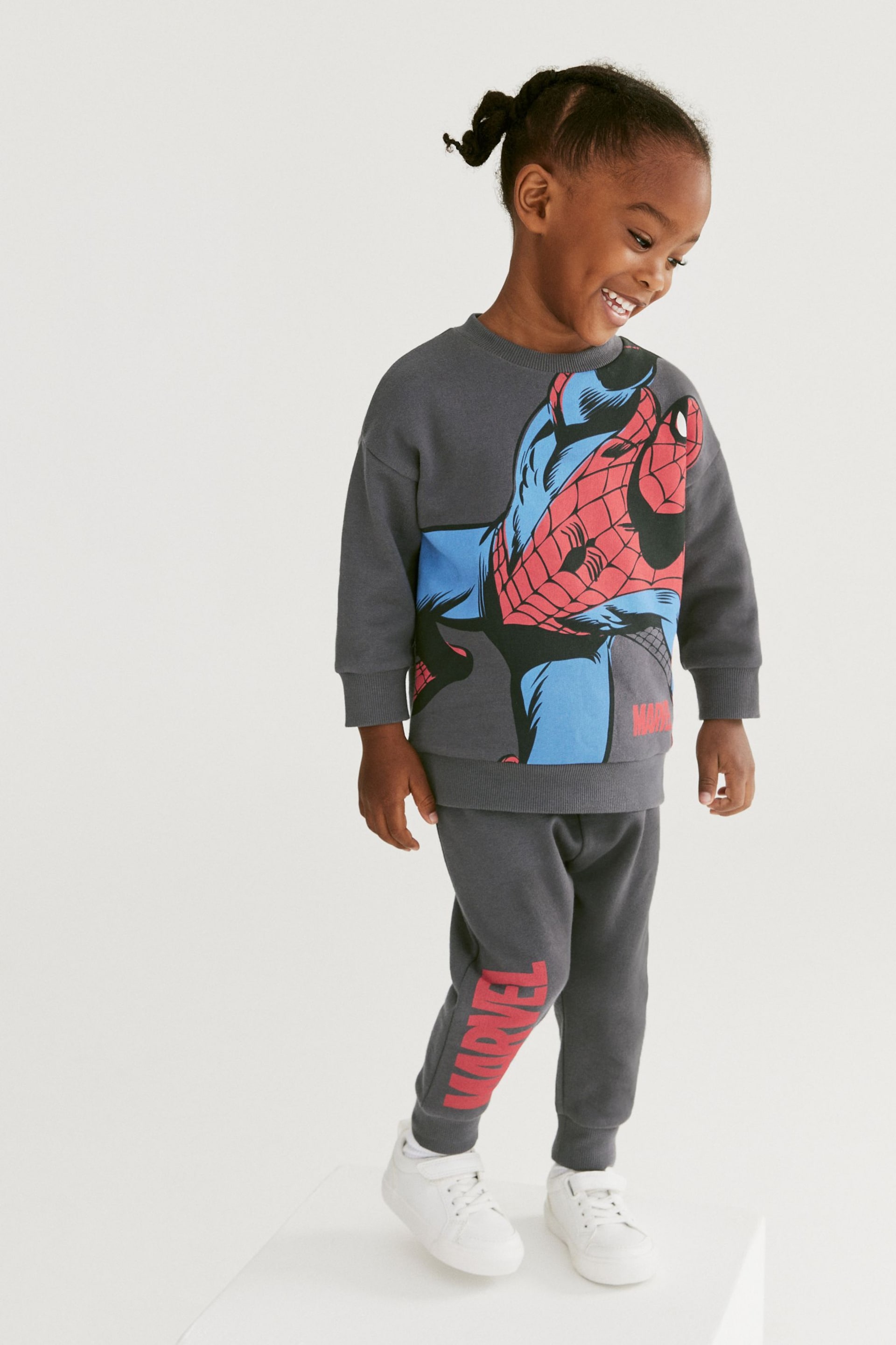 Charcoal Grey Marvel Spider-Man Jersey Sweatshirt And Joggers Set (3mths-8yrs) - Image 1 of 7