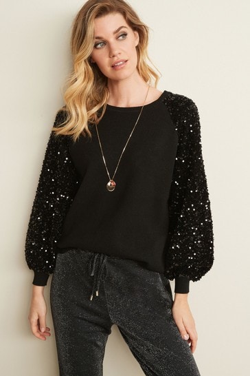 Buy Sequin Sleeve Jumper From The Next Uk Online Shop