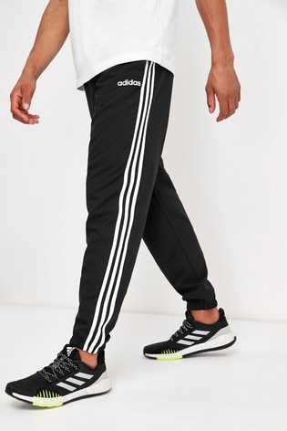 adidas black three stripe joggers