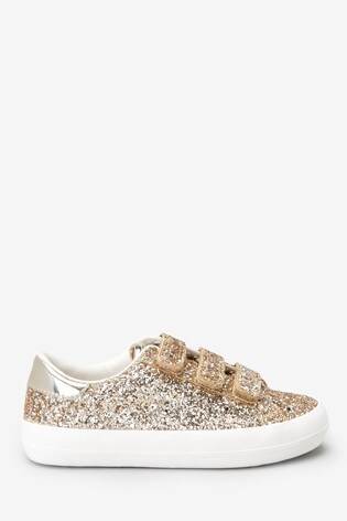 gold glitter trainers