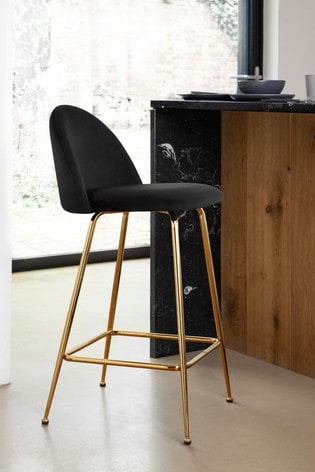 Iva Kitchen Bar Stool With Gold, Gray Bar Stools With Gold Legs