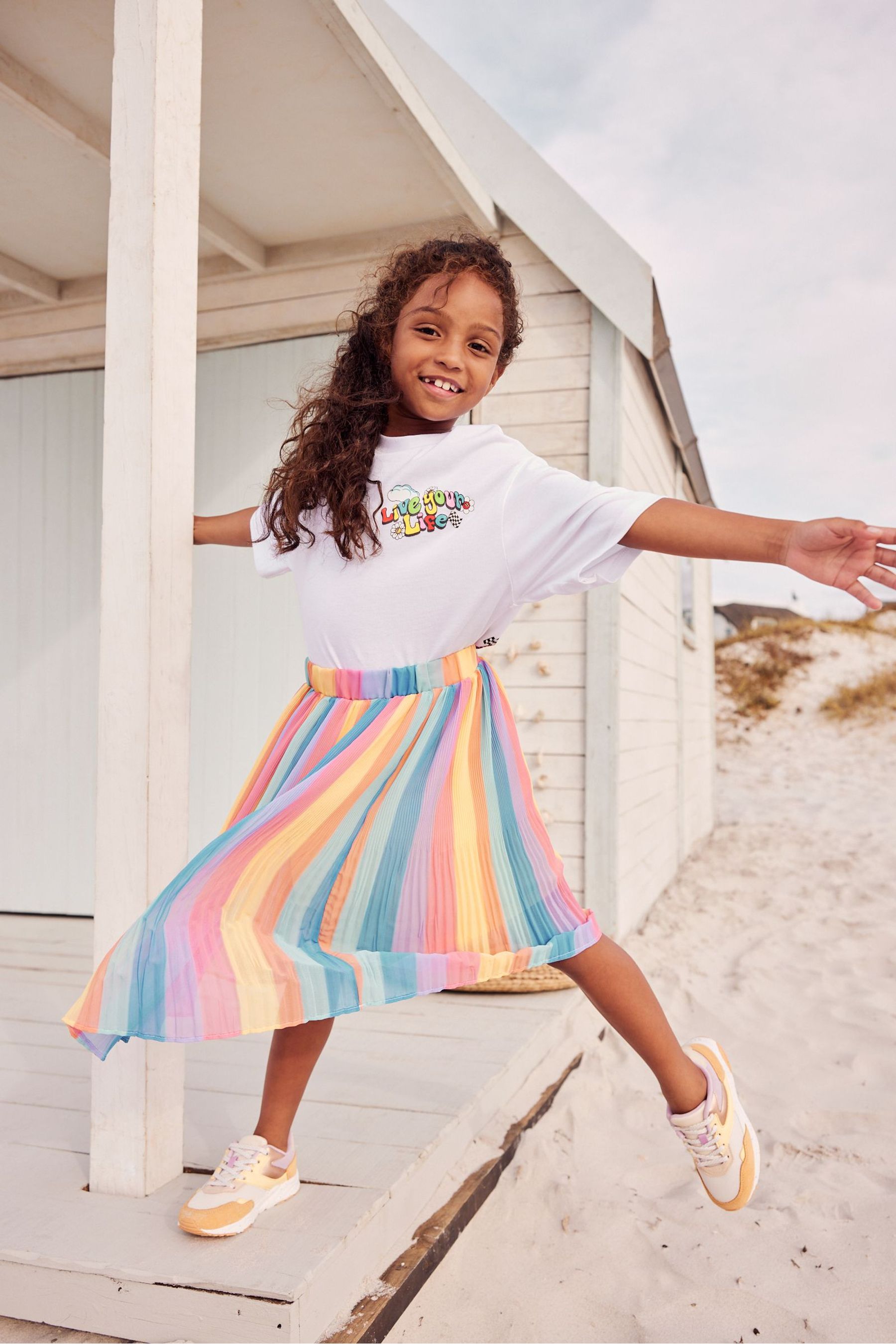 Buy Rainbow Midi Skirt 3 16yrs from Next Luxembourg