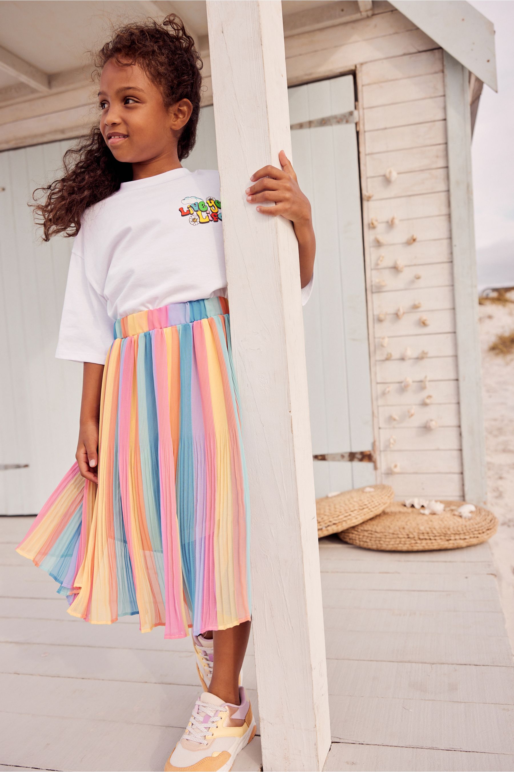 Buy Rainbow Midi Skirt 3 16yrs from Next Luxembourg