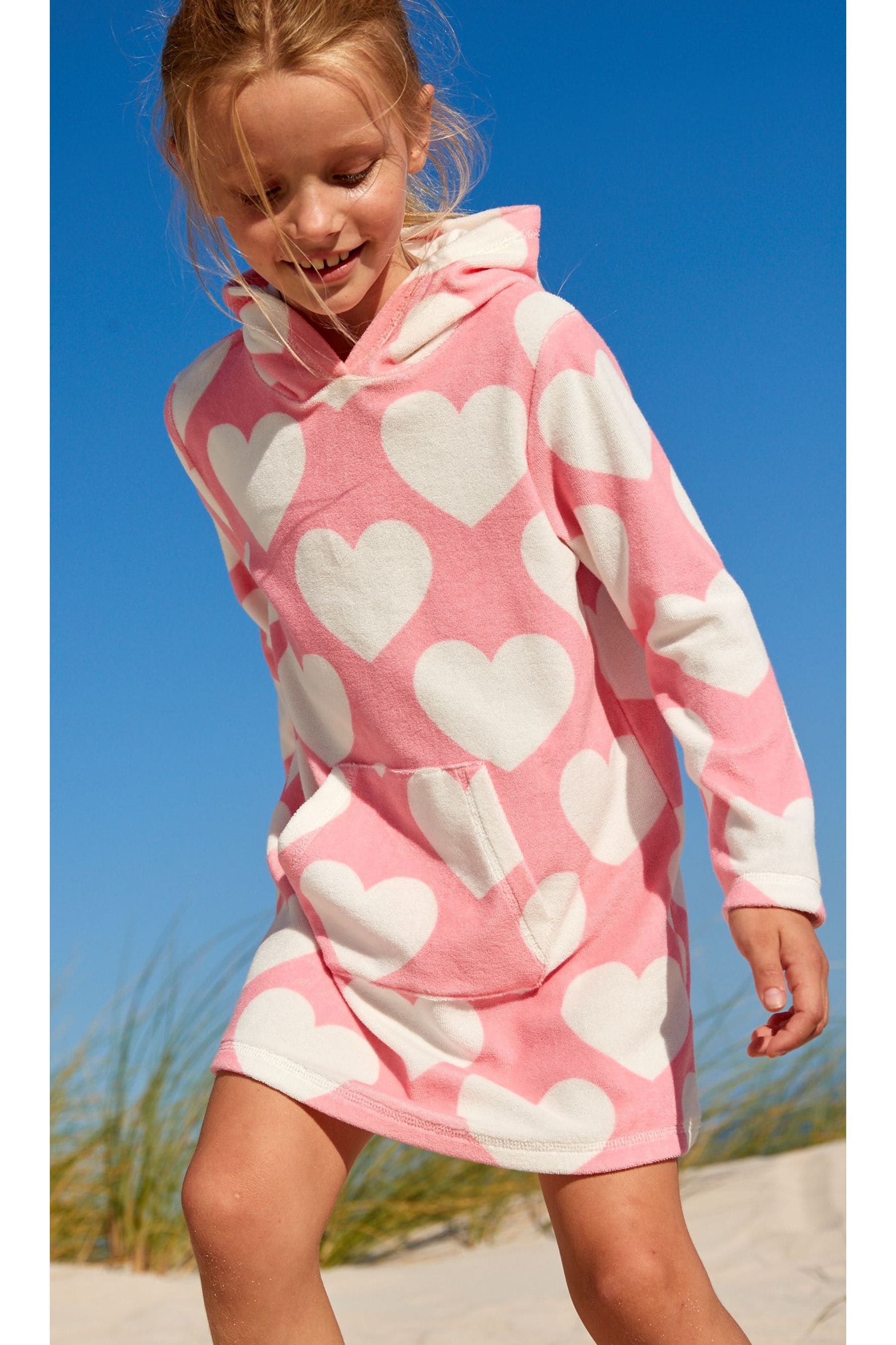 Buy Pink White Towelling Dress from Next Ireland