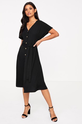 new look black button dress