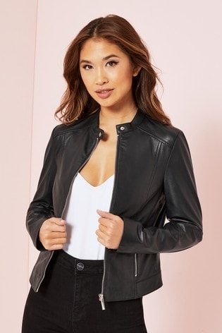 Sale \u003e collarless leather jacket womens
