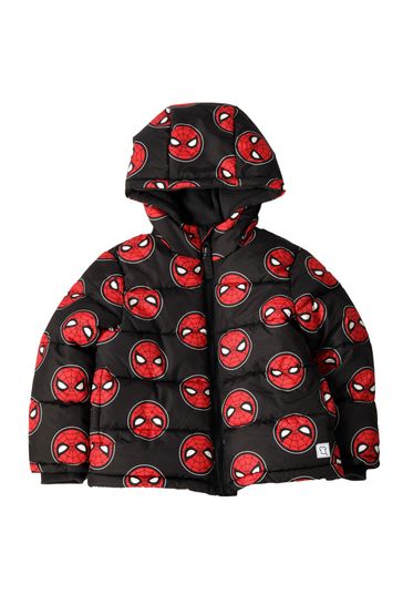 Threads Boys Marvel Spiderman Zip Coat, Winter Coat Spider Logo