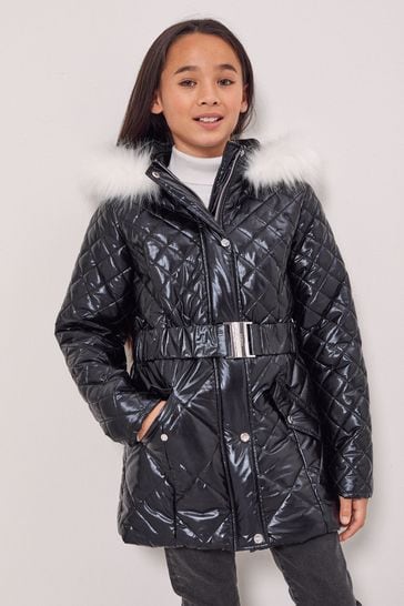 girls longline padded coat