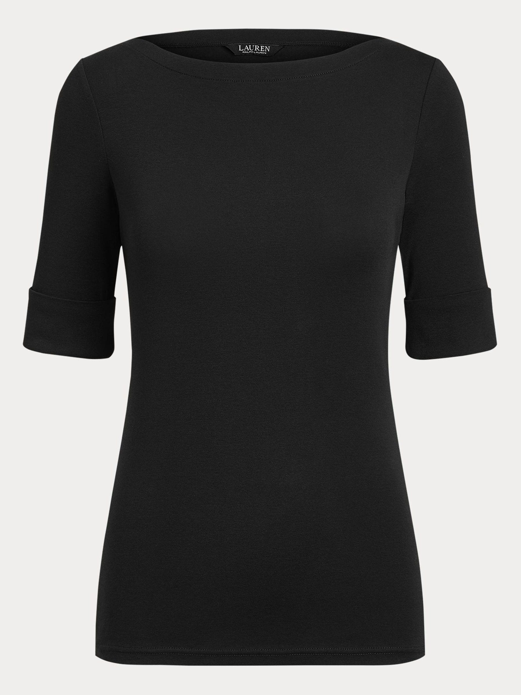 Lauren Ralph Lauren - Judy - T-Shirt In Cotone Elasticizzato Con Scollo A Barchetta