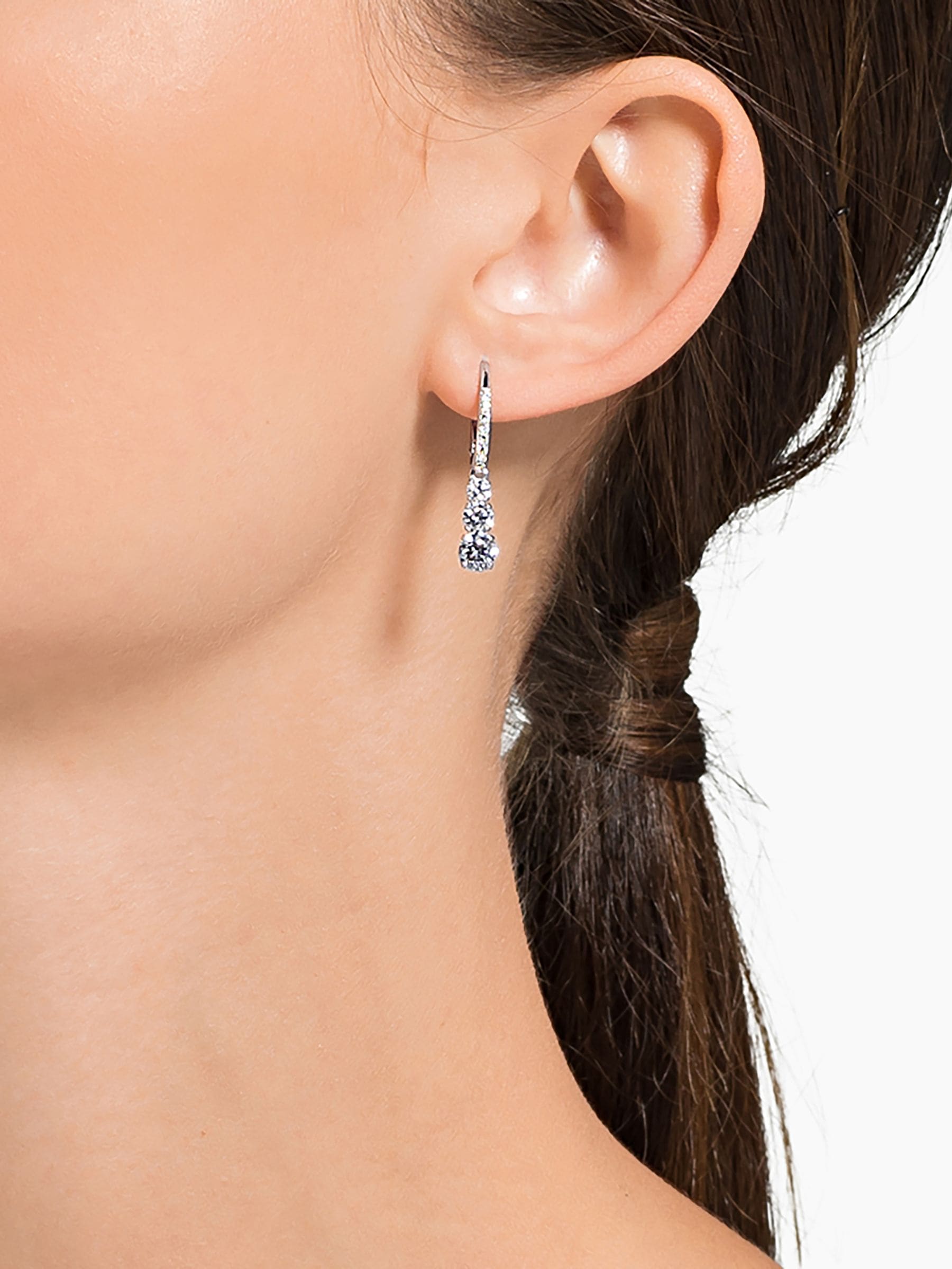 Swarovski Boucles D'oreilles Pendantes Créoles 5416155 Stilla Attract White - Image 4
