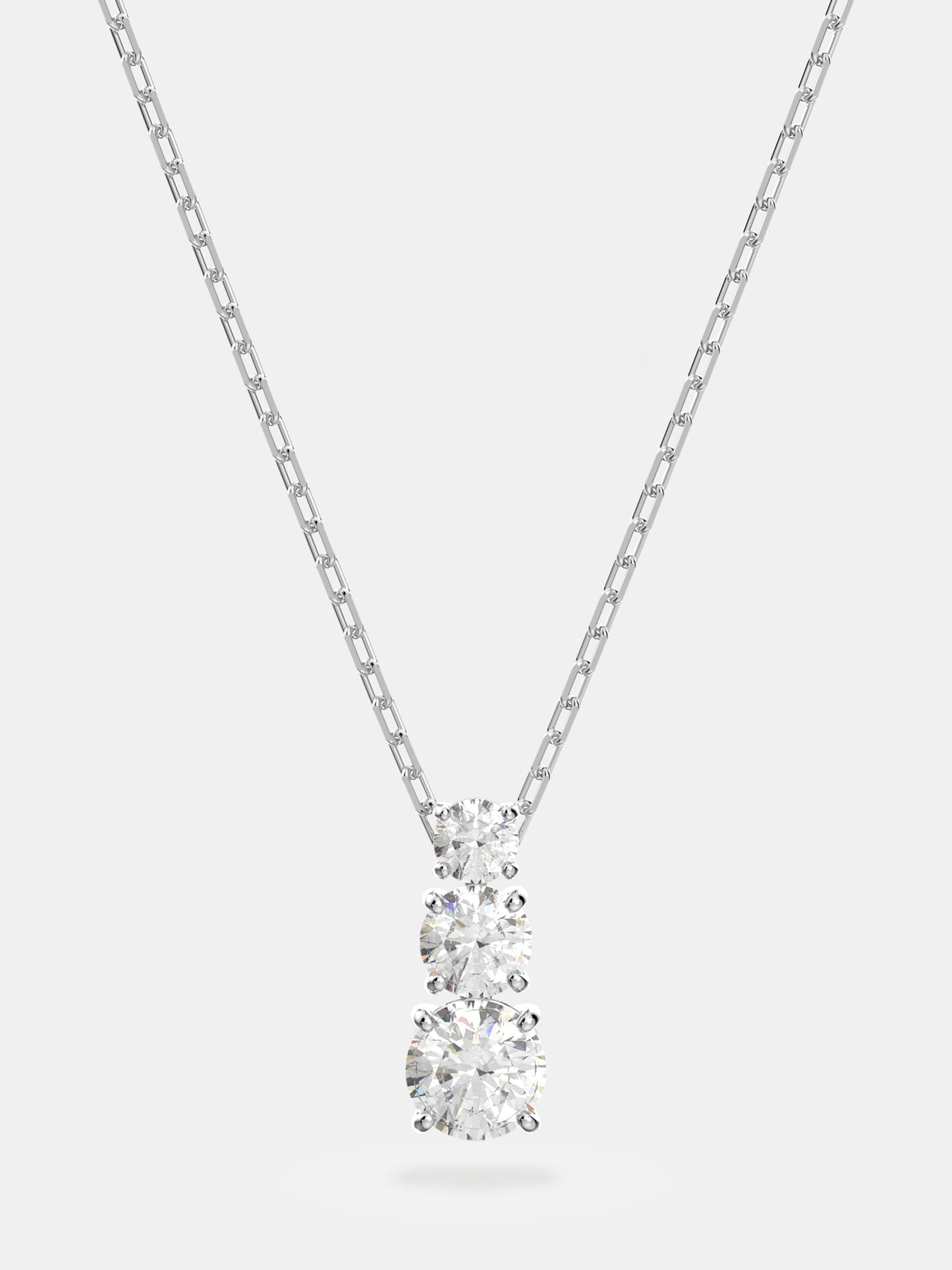Swarovski Donna Bianco Silver Tone Stilla Attract Pendant - Immagine 1
