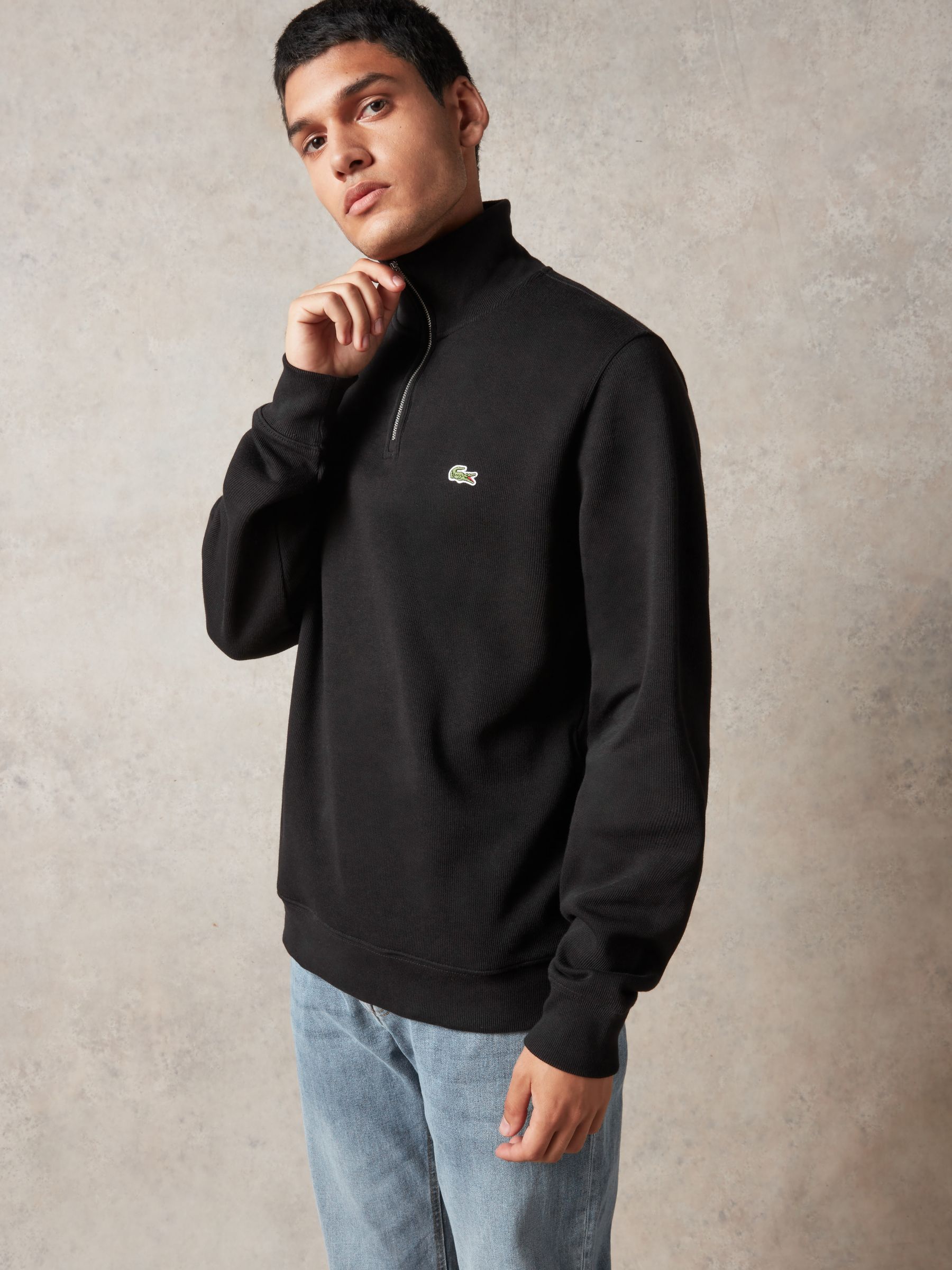 Lacoste Regular Fit High Neck Quarter Zip Sweatshirt
