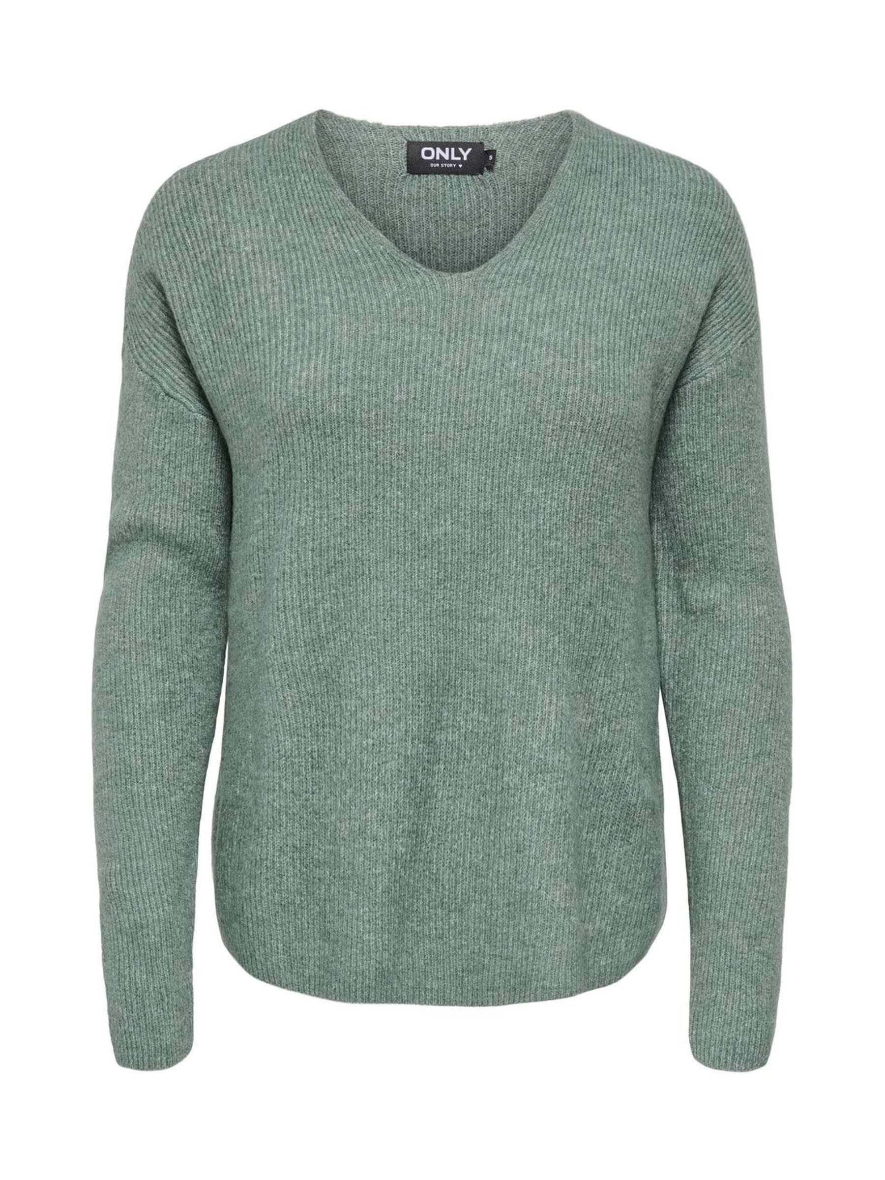 Only Donna Grigio Maglione Con Scollo A V Camilla - Immagine 3
