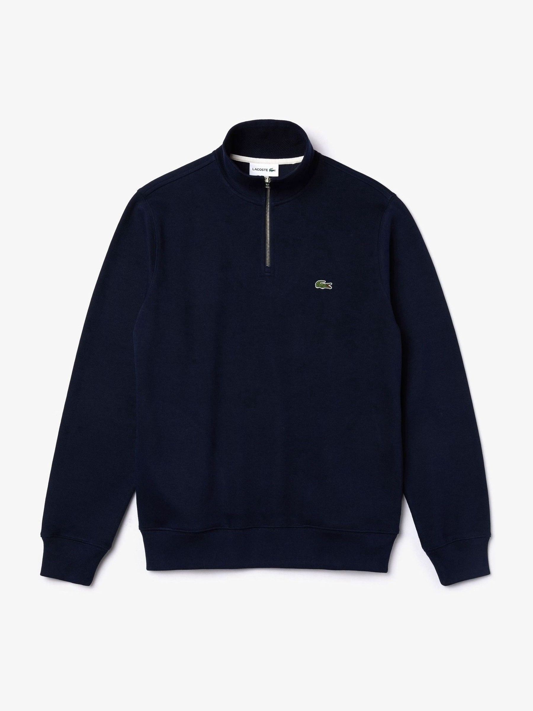 Lacoste Navy Blue Regular Fit High Neck Quarter Zip Sweatshirt