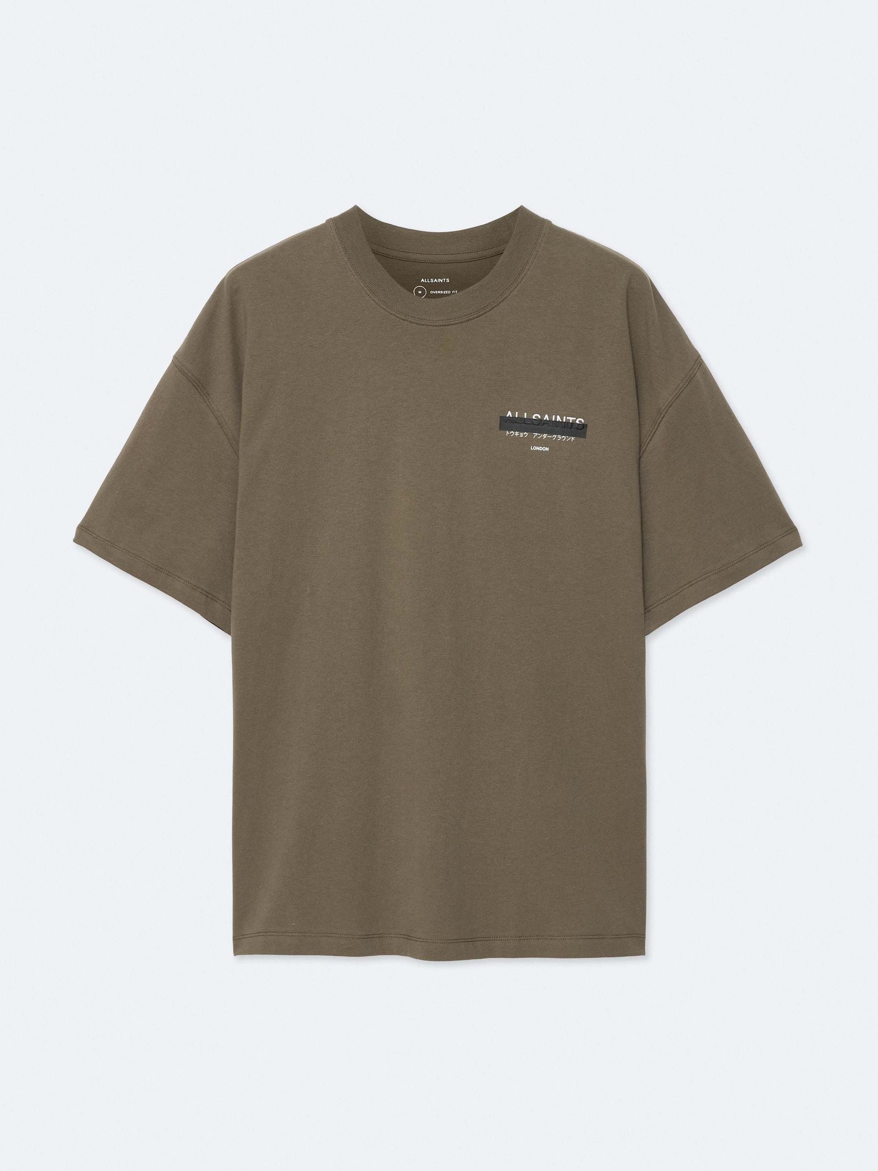 Allsaints Herren Braun Redact Kurzarmshirt Mit Rundhalsausschnitt In Verwaschenem Khaki - Bild 4