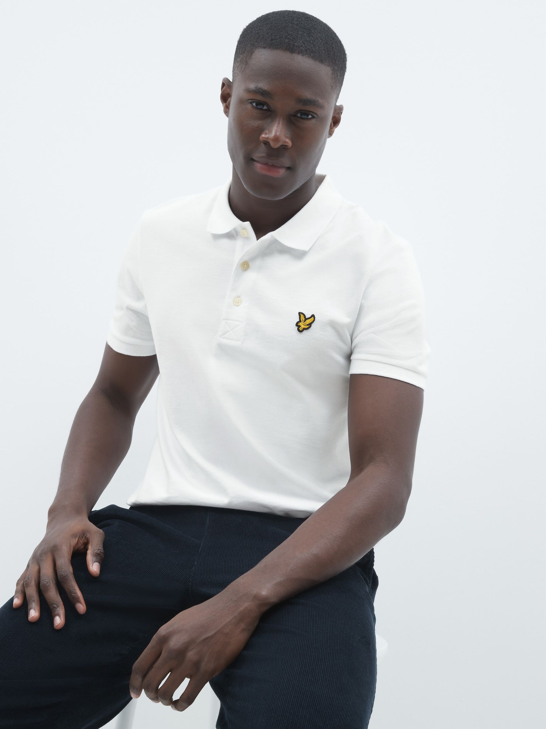 Lyle & Scott Weiß Einfarbiges Poloshirt In Großen Größen - Bild 5