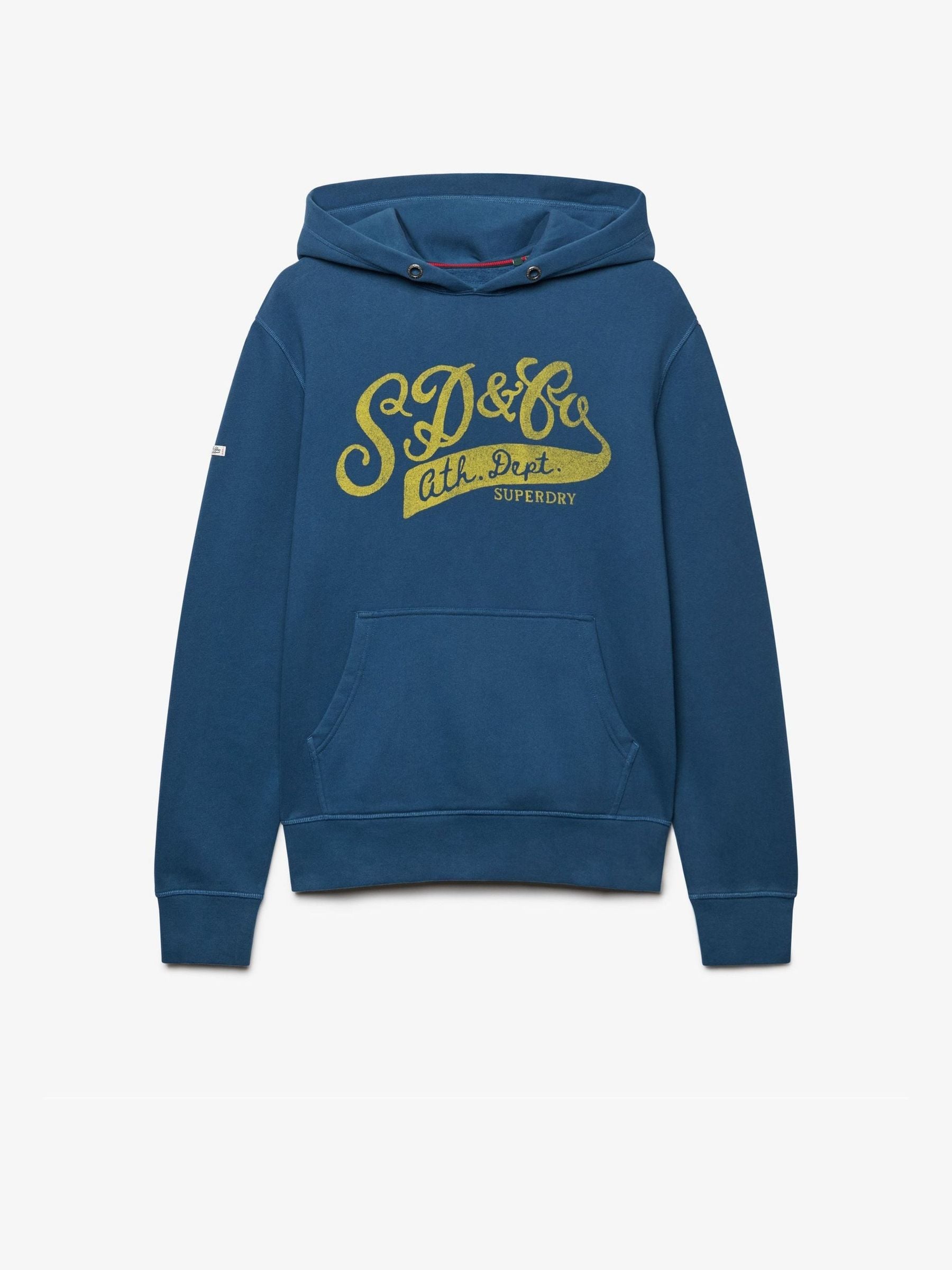 Superdry Hombre Bleu Sudadera Con Capucha Vintage - Imagen 3