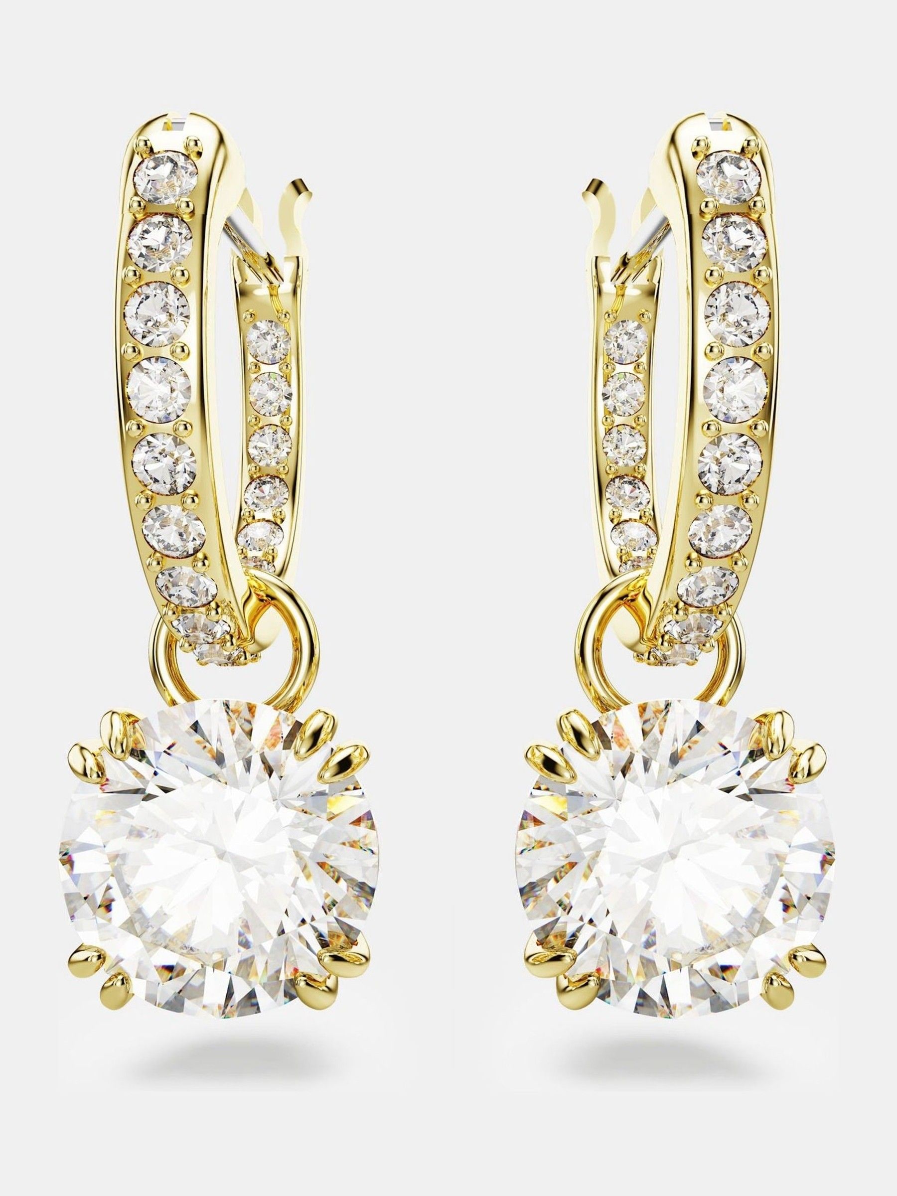 Swarovski Damen Gelb Paar Ohrhänger "Stilla Round", Gold (Gelbgoldfarben, Kristallfarben, Kristallfarben), Ohrringe, Metall, Mit Kristall - E... - Image 9