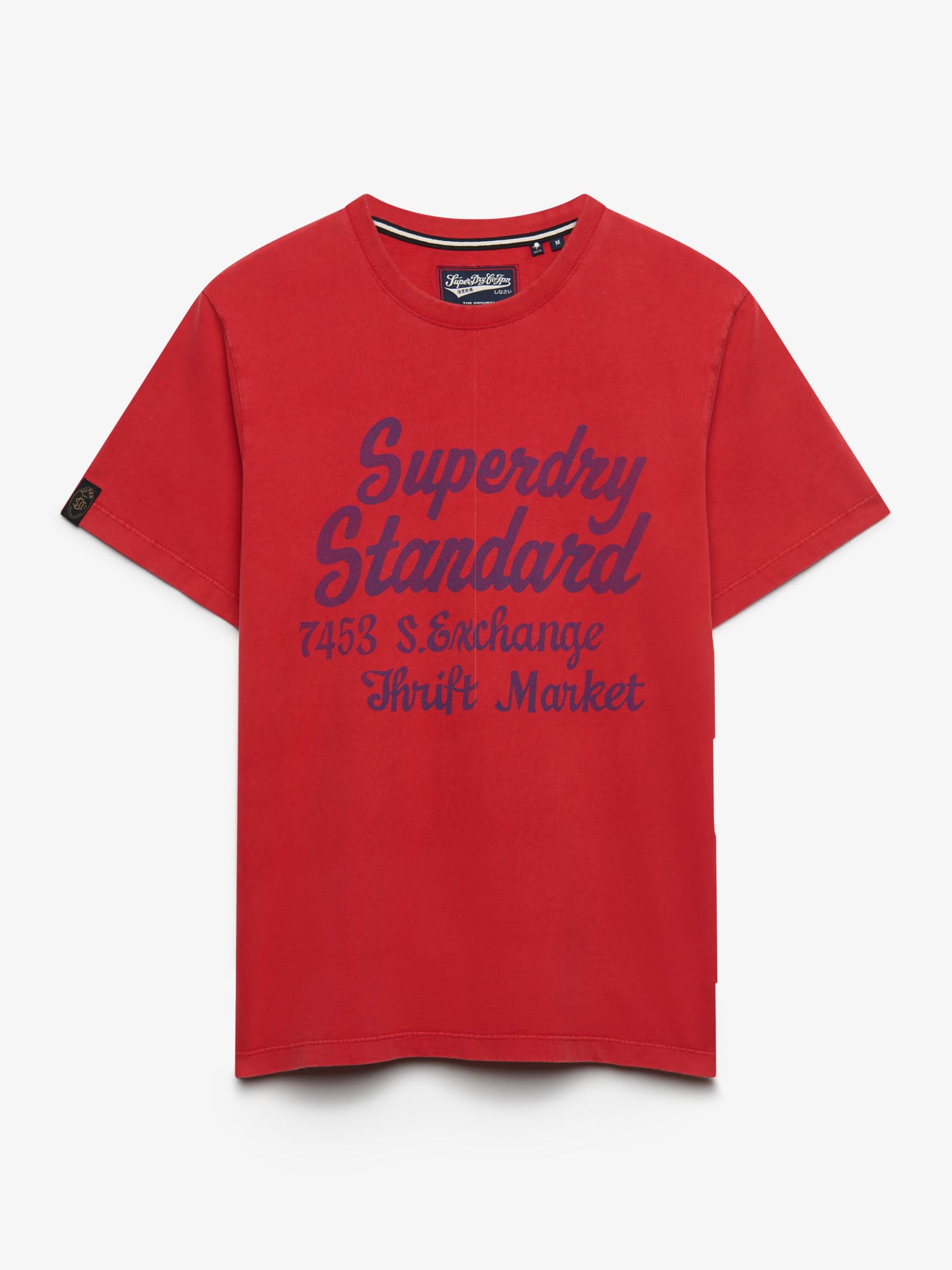 Superdry Herren Soda Pop Rot Rundhalsshirt "Vintage Script Tee" Baumwolle Relaxed Fit erhältlich in Größe L/M/S/XL/XXL von Baur - Bild 3