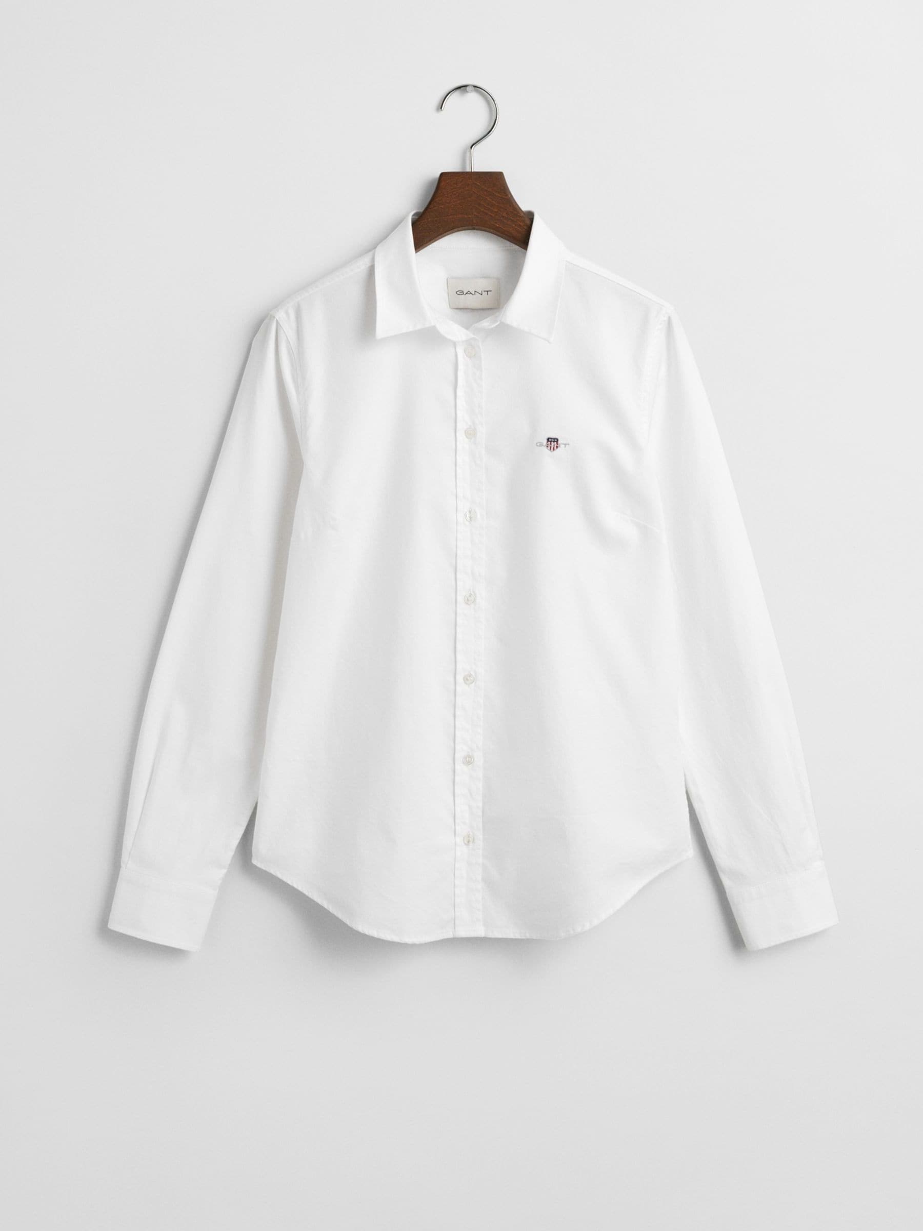 Gant Damen Weiß Classic Slim Fit Oxford-Bluse Mit Stretch (44) - Bild 6