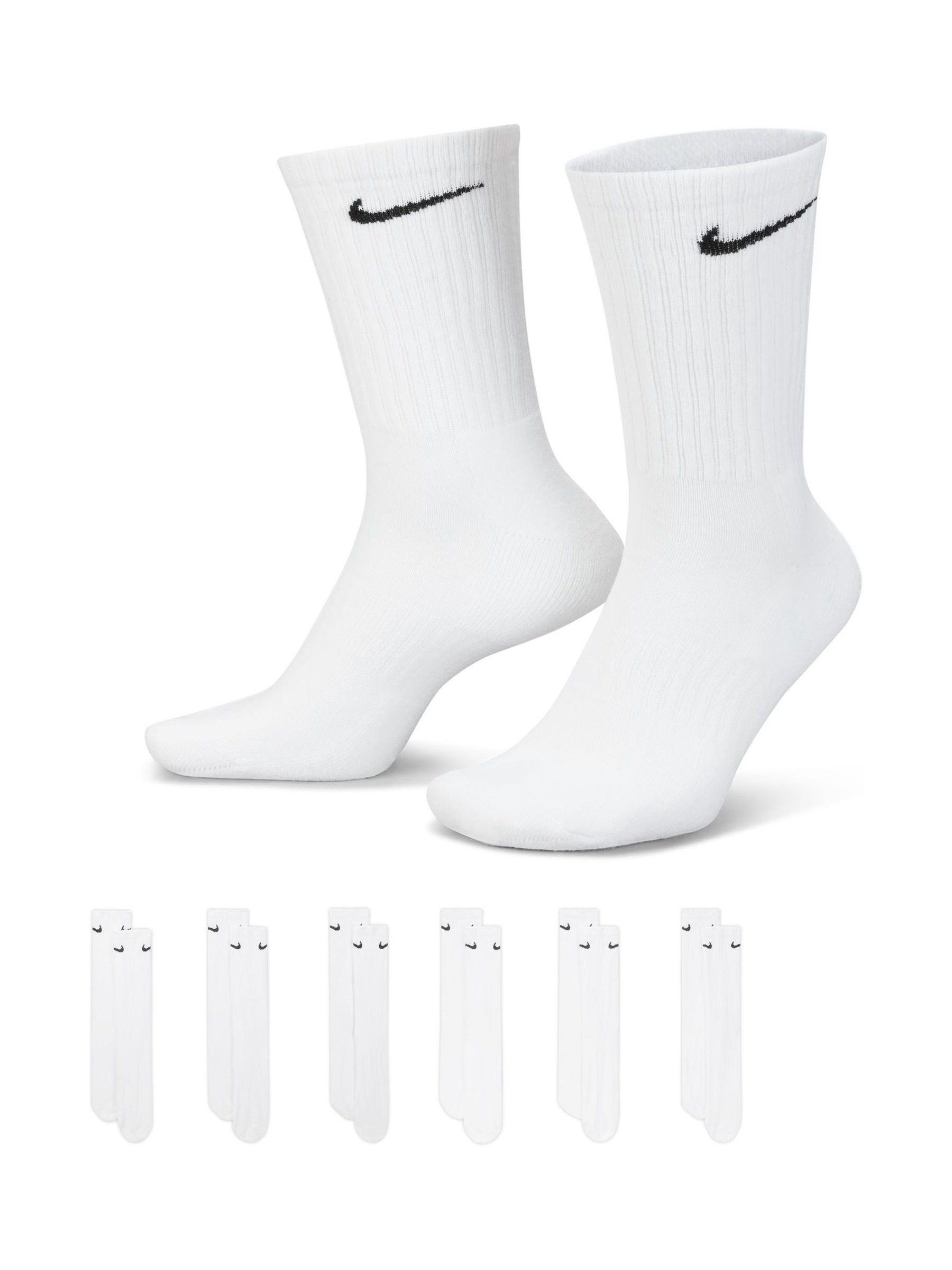 Nike Unisex Weiß Sportsocken 6Er Pack Everyday Cushioned Crew, Gr. 46-50 - Image 7