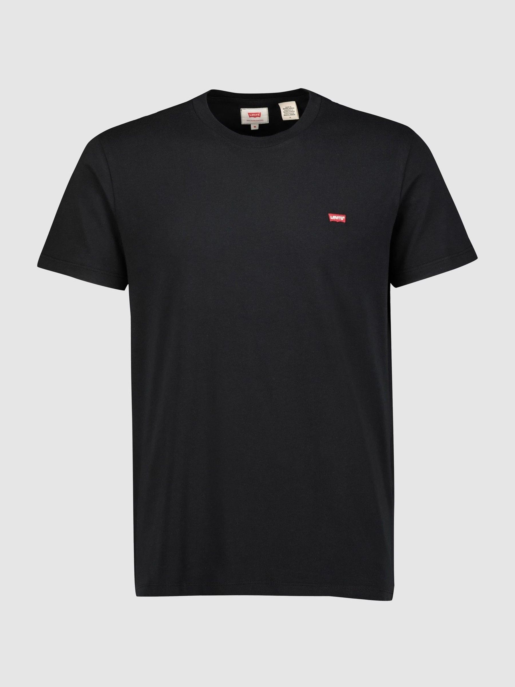 Levi's Uomo Nero T Shirt Girocollo 100% Cotone Originale Con Marchio Della Casa - Immagine 1