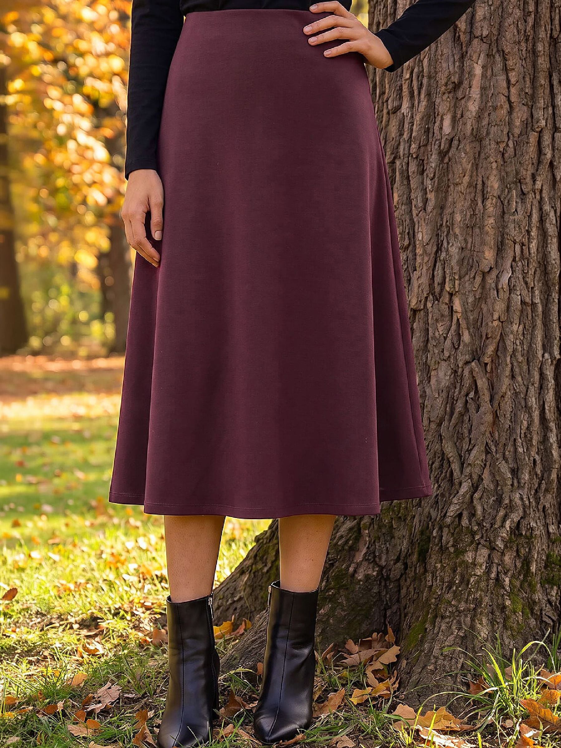 Roman Damen Rot Petite Ponte Stretch-Midirock - Image 1