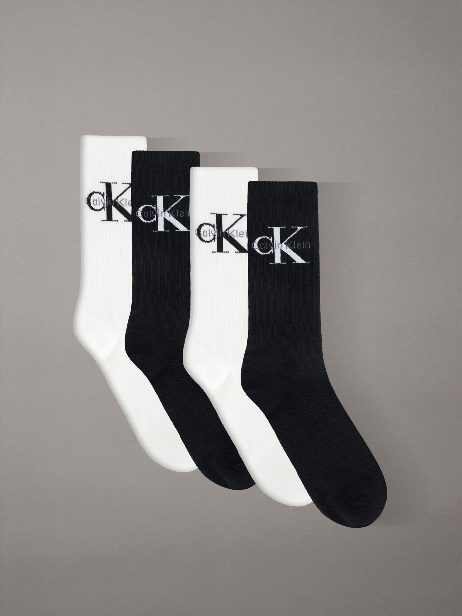 Calvin Klein Herren Schwarz/Weiß Socken - (, Weiß), Obermaterial: 63% Baumwolle, 33% Polyamid, 4% Elasthan, Socken Socken - Bild 4
