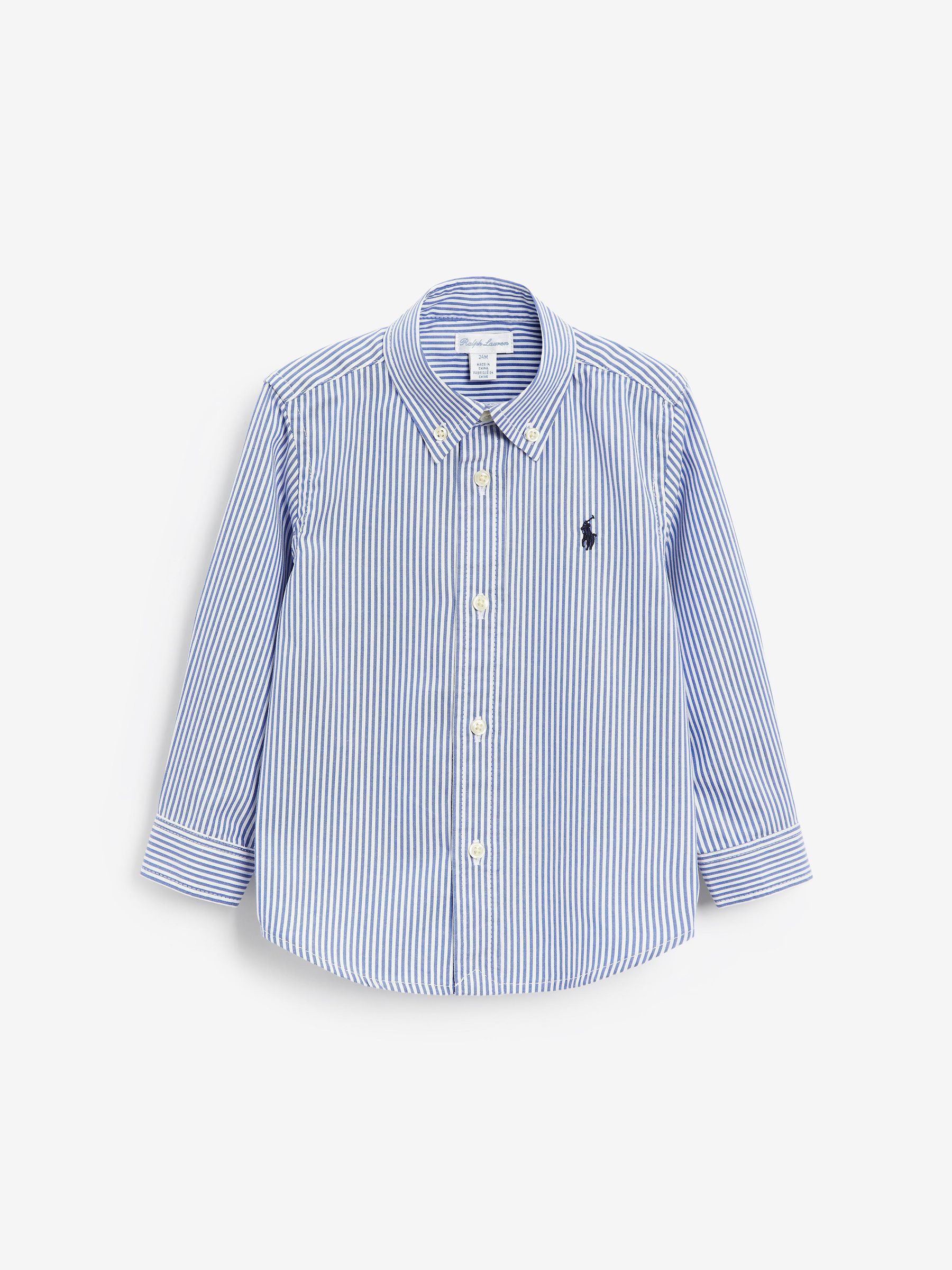 Polo Ralph Lauren Uomo Blu/Bianco Neonato/A A Righe Oxford Camicie