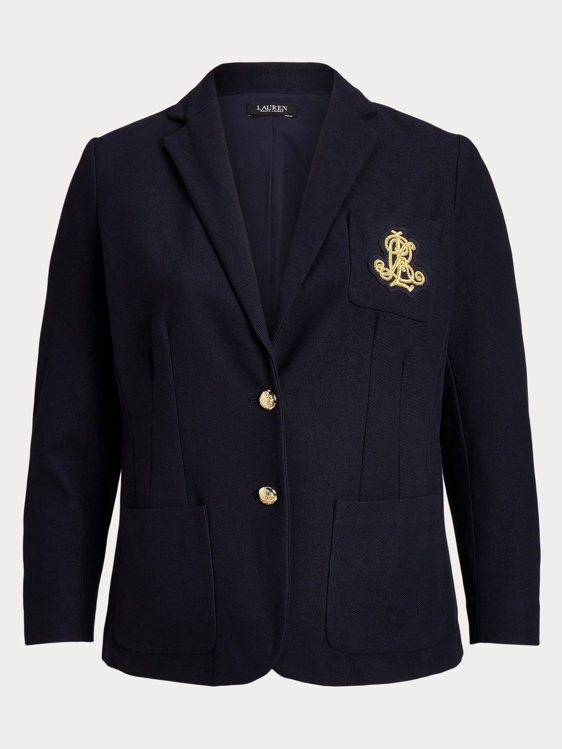 Lauren Ralph Lauren Lauren Navy Curve Slim Fit Anfisa Bullion Jacquard Blazer