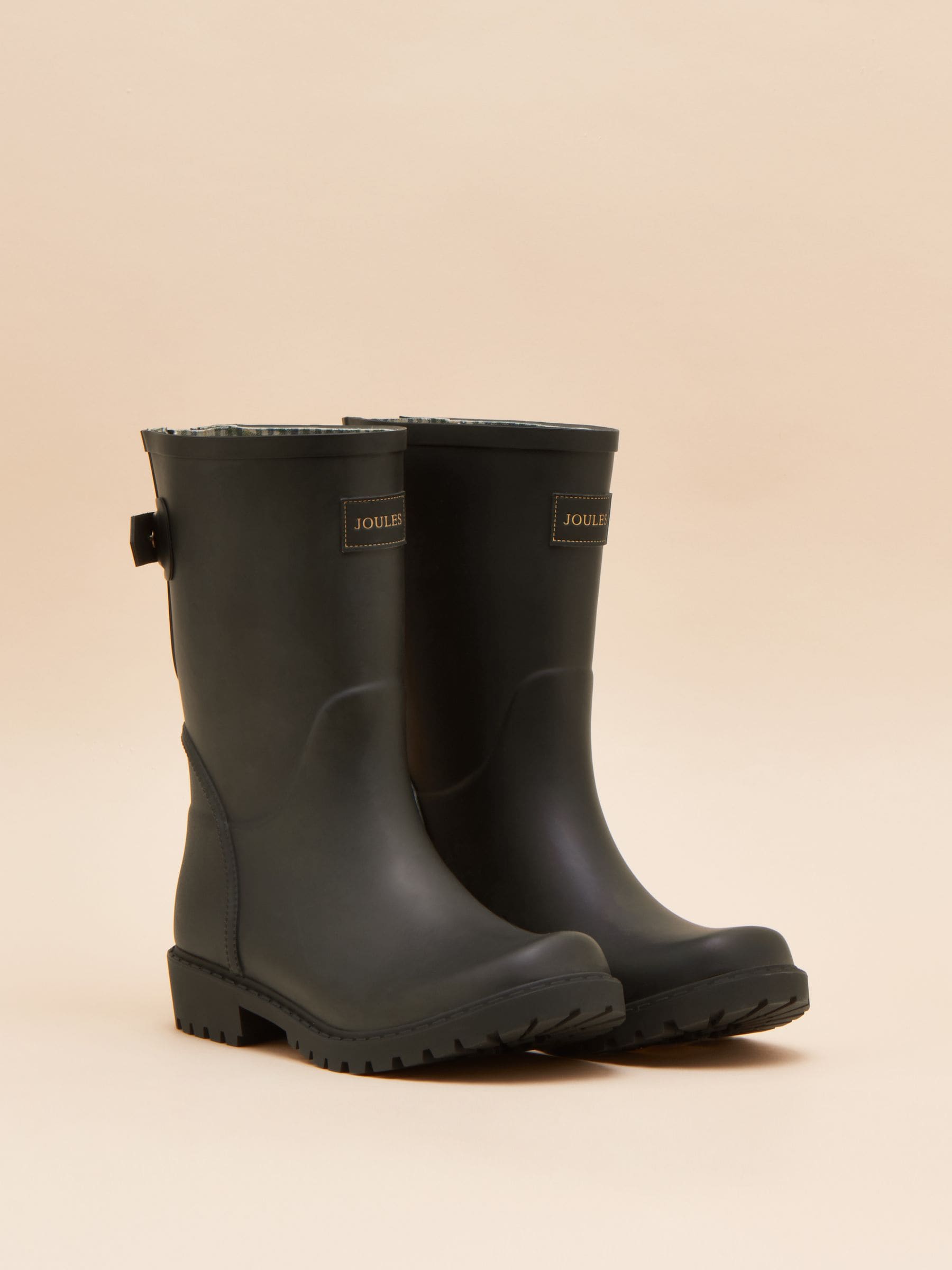 Joules Wistow Black Adjustable Mid Calf Wellies