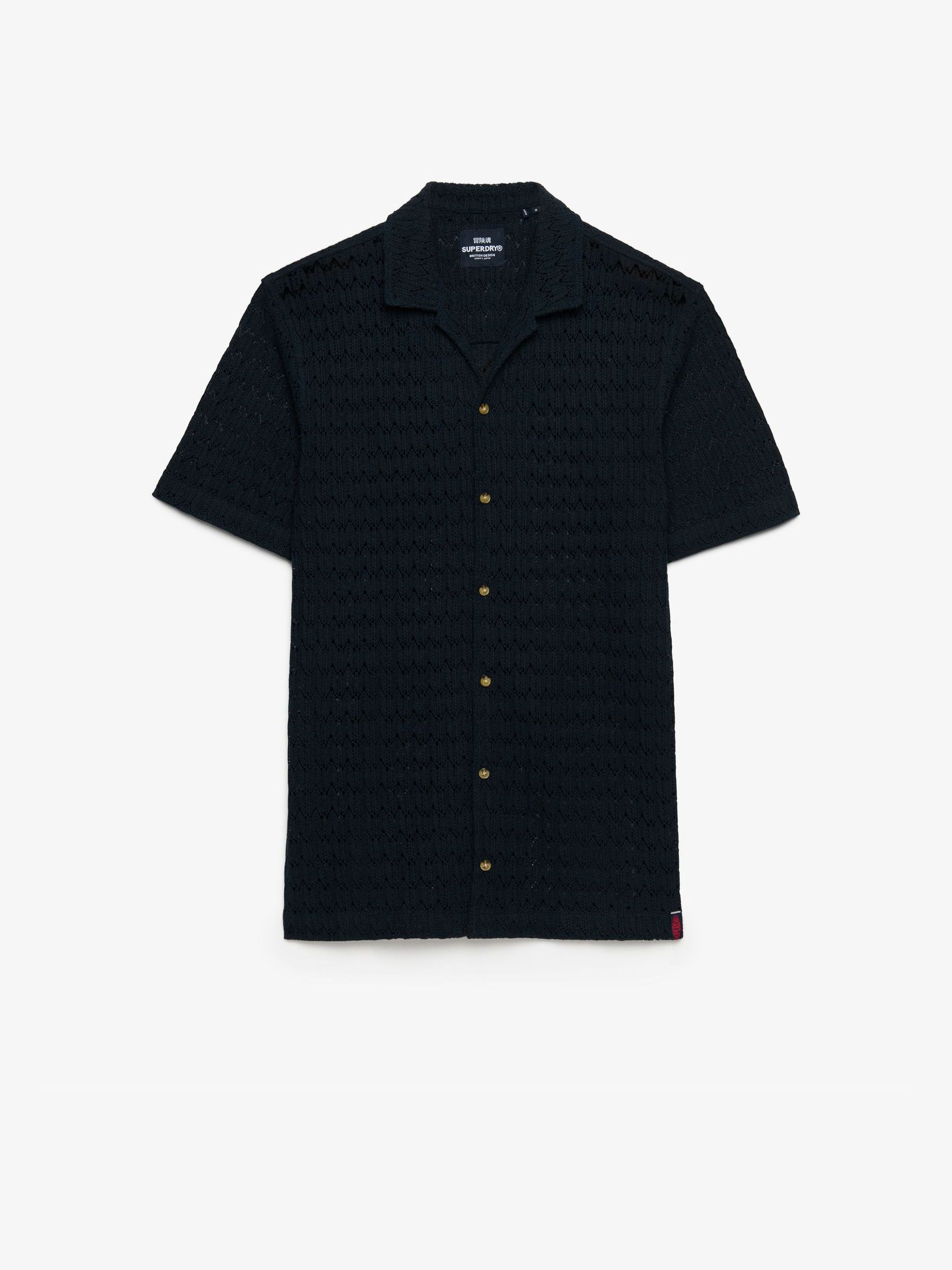 Superdry Herren Blau Strickhemd Mit Textur - Bild 1