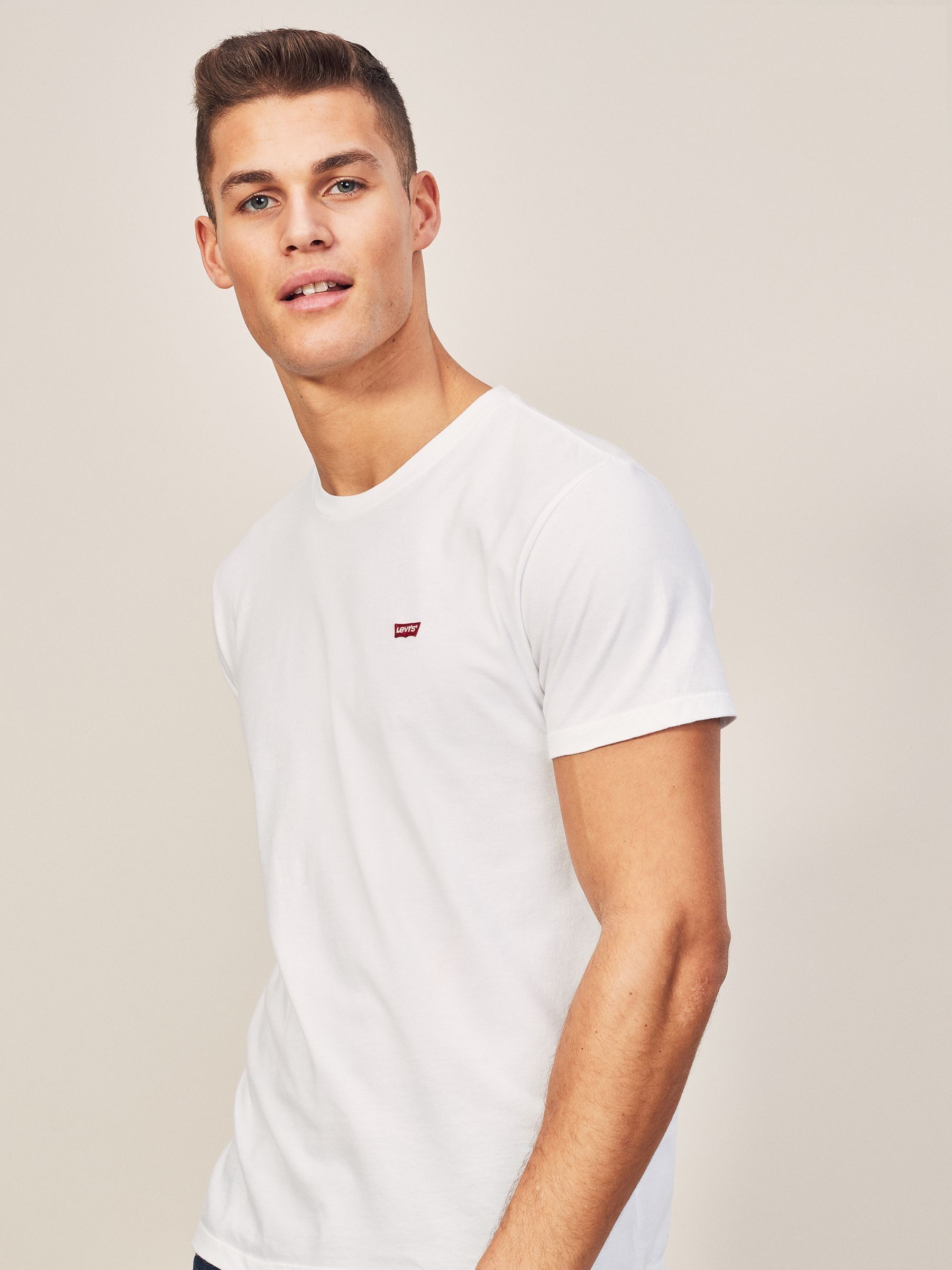 Levi's Uomo Bianco T-Shirt Con Logo Batwing Originale Bianca - Immagine 4