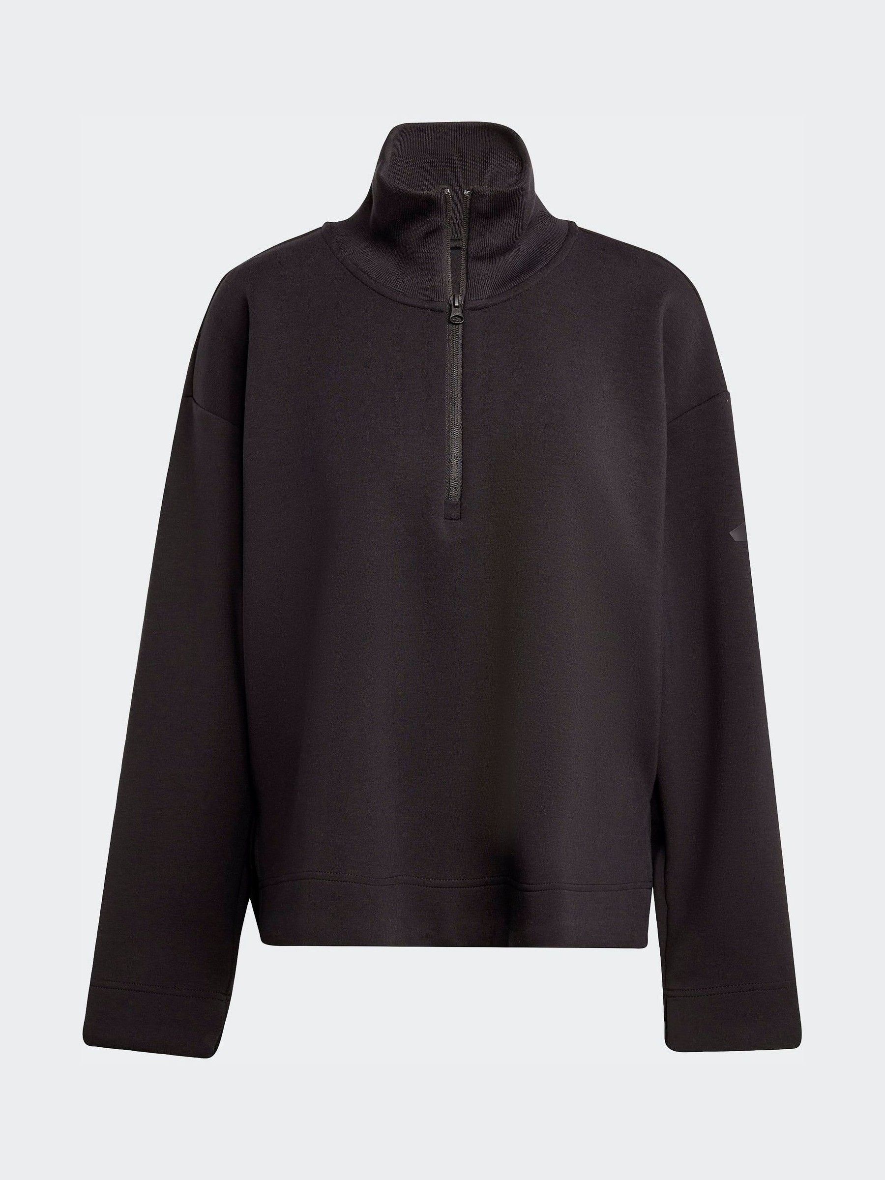 Adidas Negro Suéter Con Cremallera Corta Soft Lux De - Imagen 1