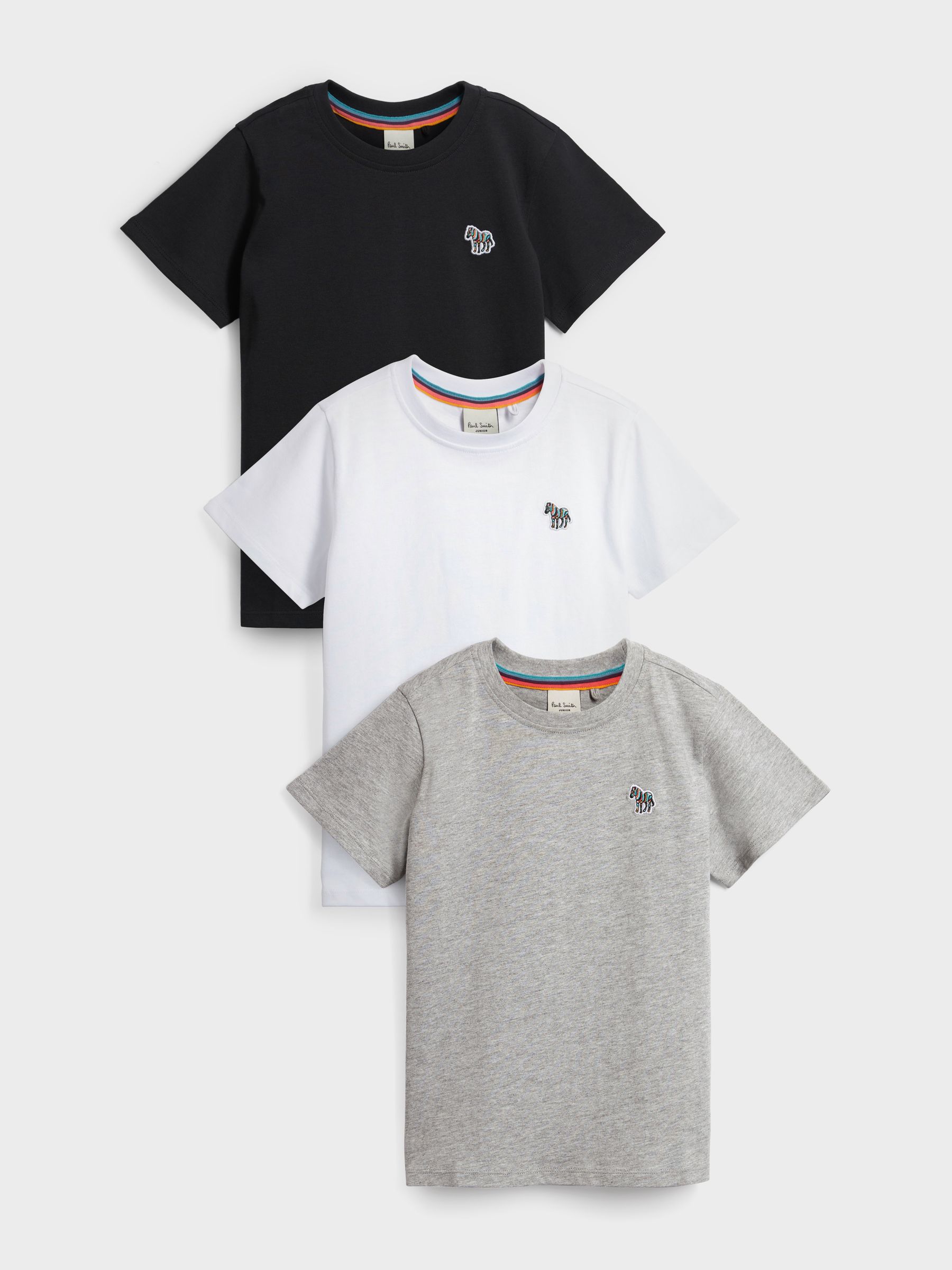 Paul Smith Junior Multi Zebra Signature T-Shirts 3 Pack