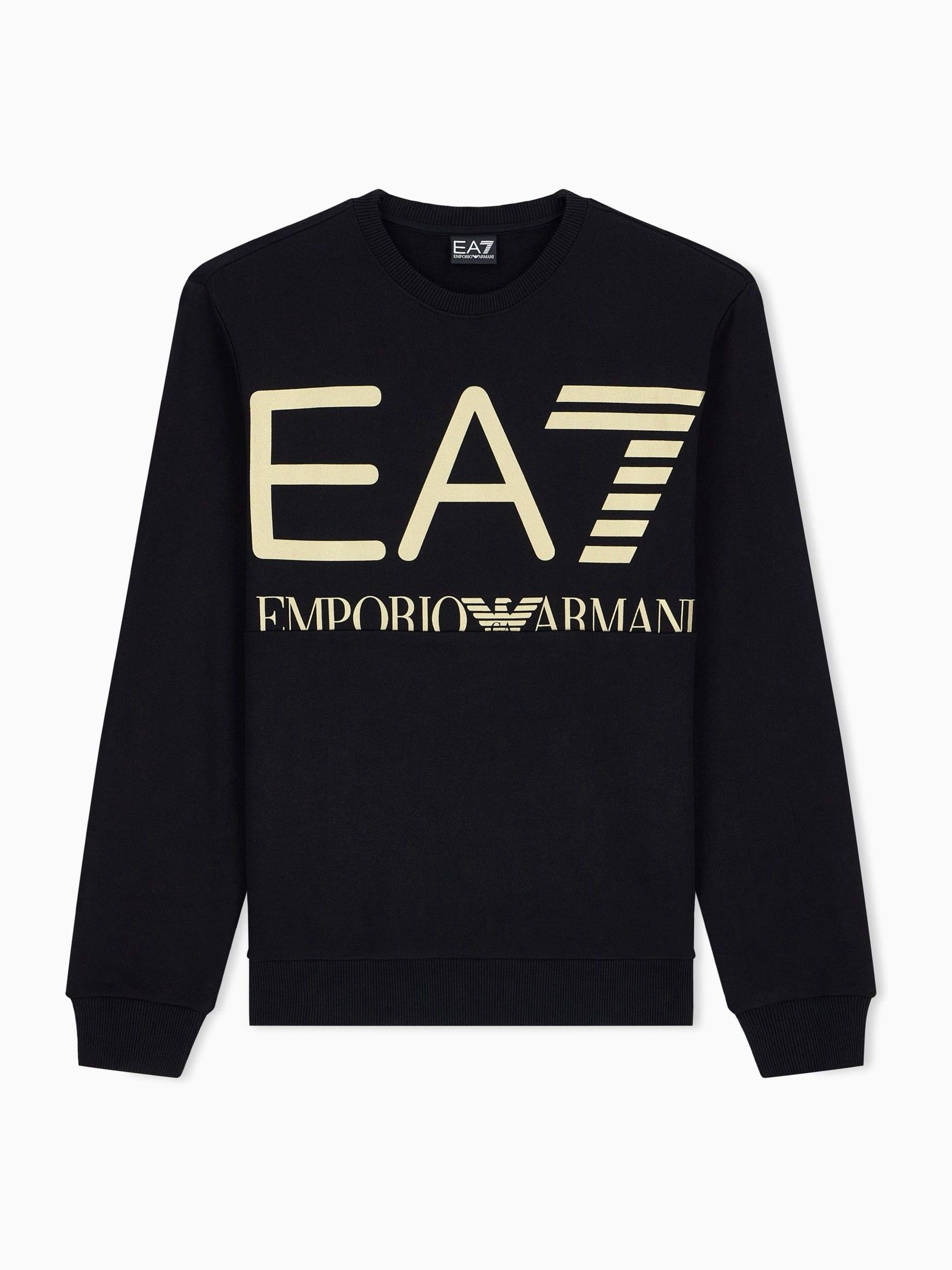 Ea7 Black Regular-Fit Logo Sweat Top