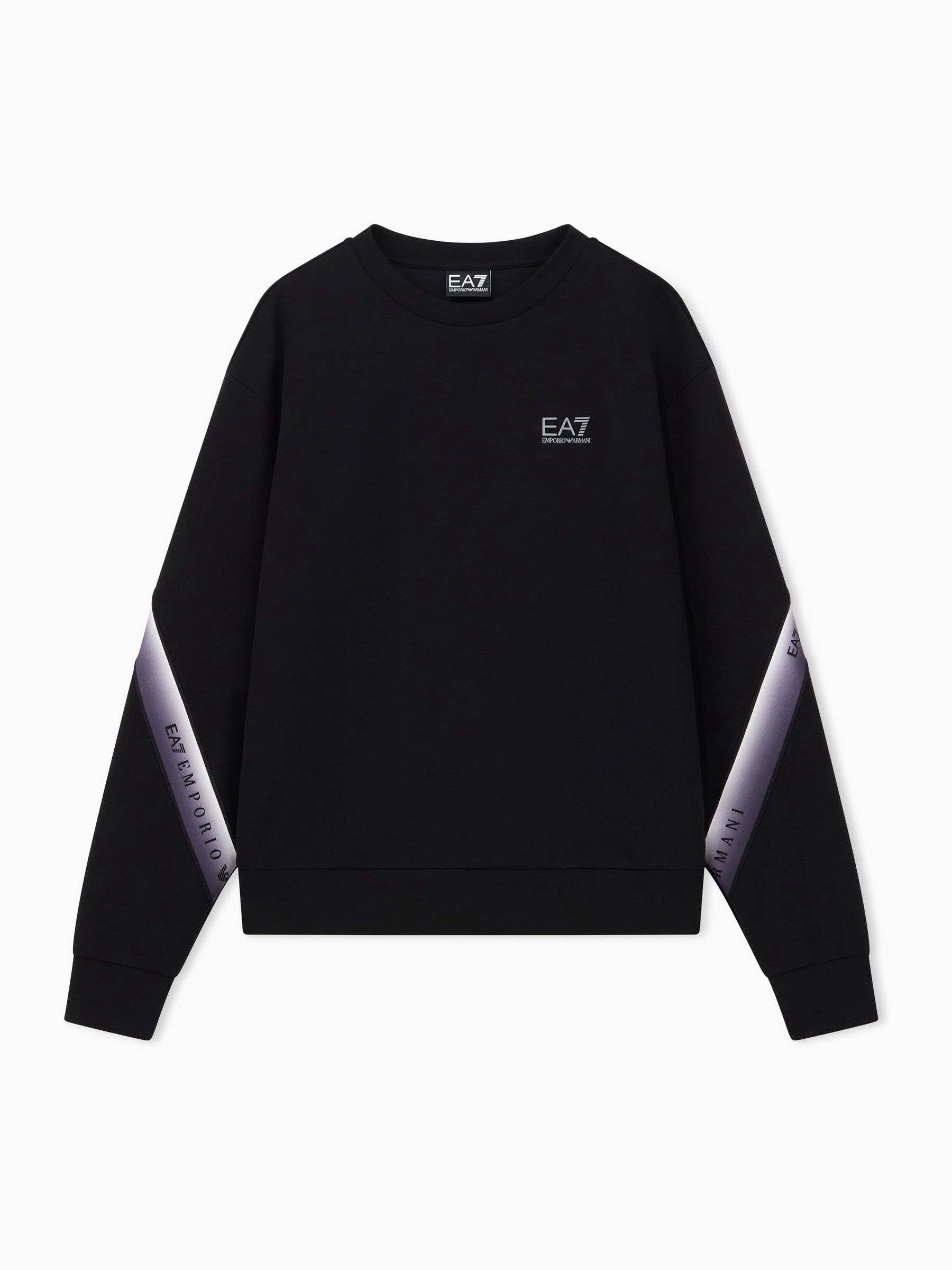 Ea7 Black Regular-Fit Logo Sweat Top